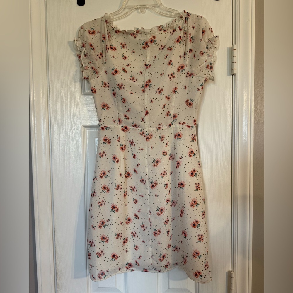 Nasty Gal Cream and Pink Floral Mini Dress size 4 - Picture 2 of 8